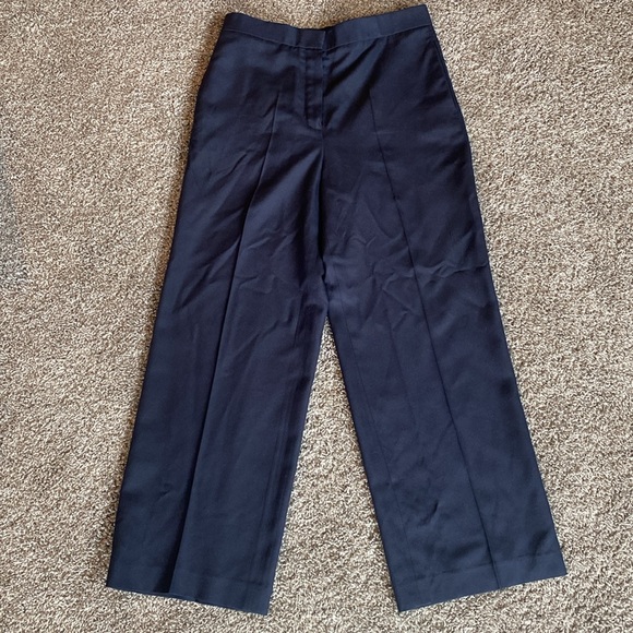 The Row 100% Silk Navy Blue Wide Leg Trouser Pants, Women’s 8 - Picture 2 of 16